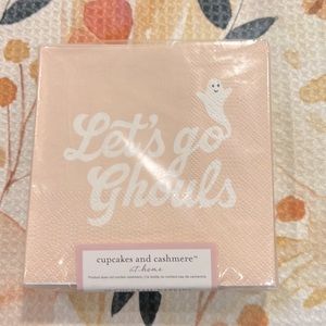 Let’s Go Ghouls pink ghost cocktail Halloween napkins